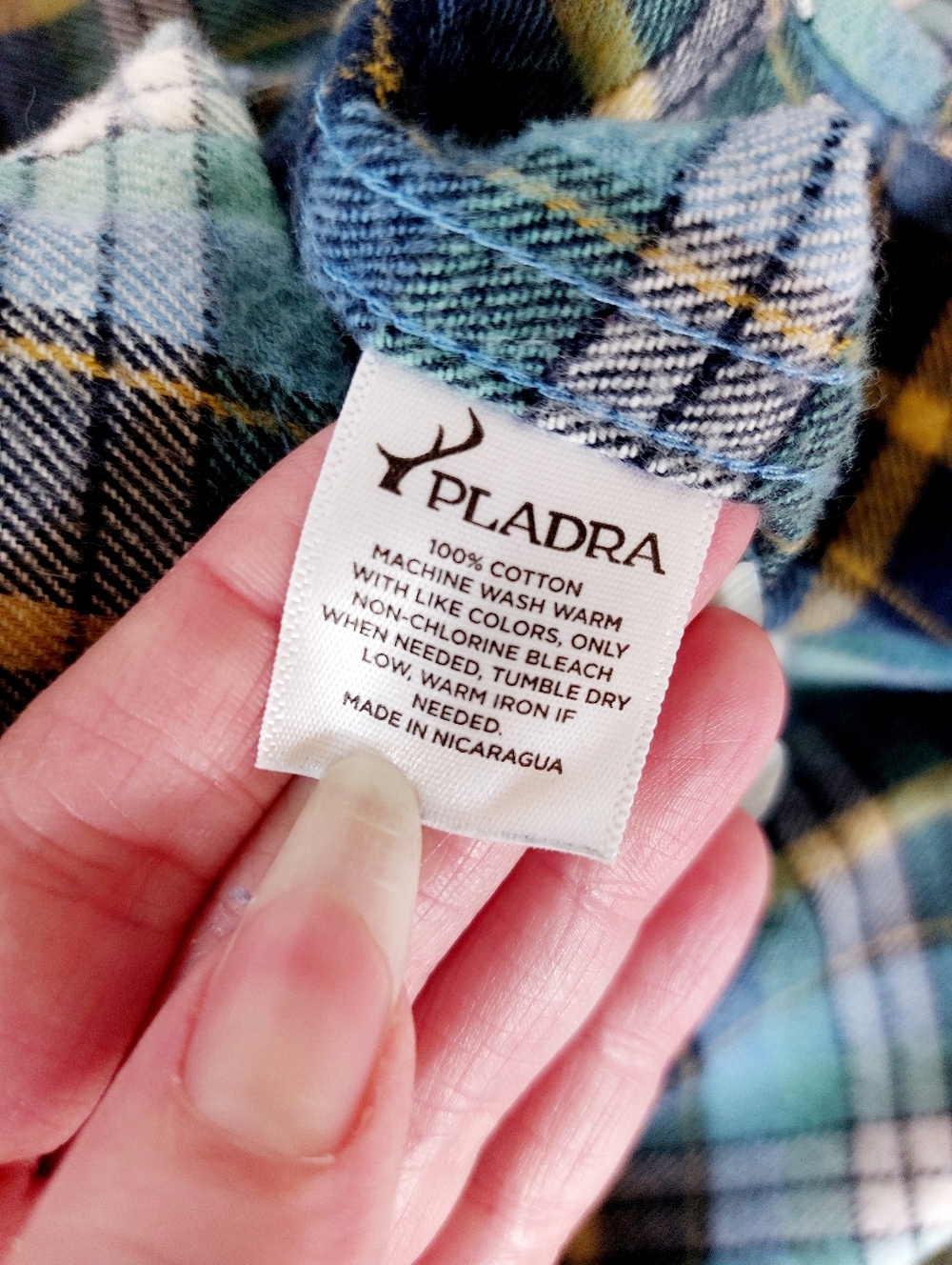 Fox Blue Plaid Flannel Pladra Shirt  Medium 100% Cotton Made In USA Western - Picture 5 of 7